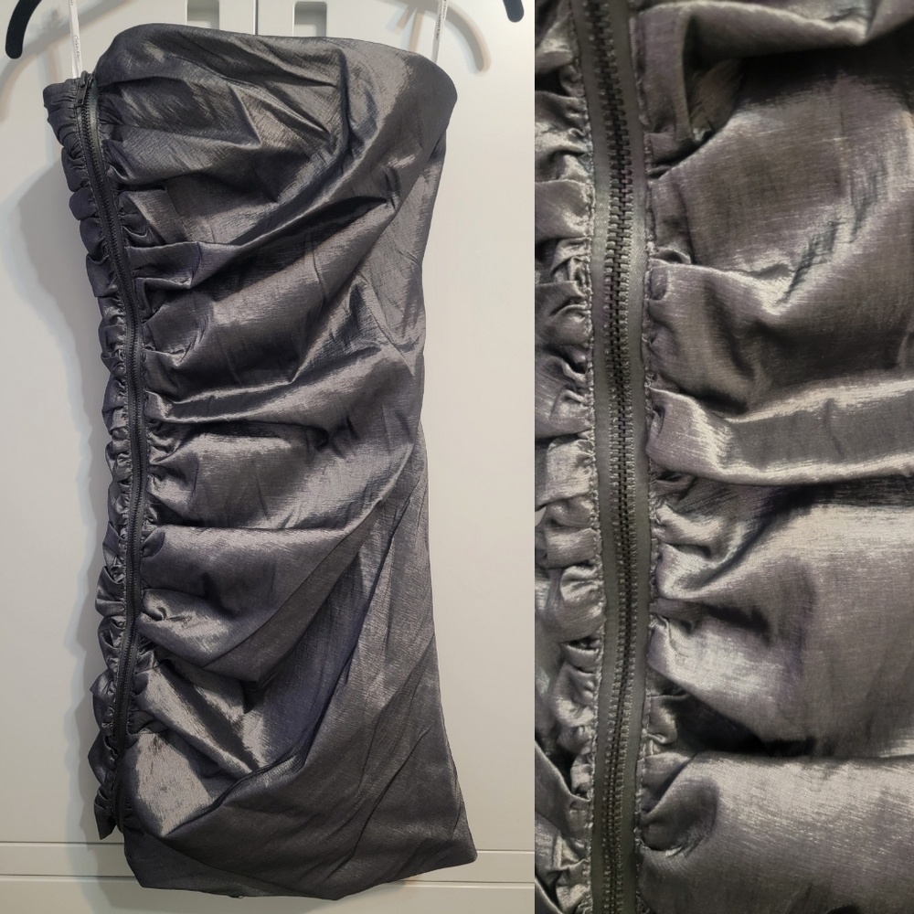 New Calvin Klein Gunmetal Strapless Party Dress